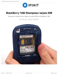 BlackBerry 7280 Reemplazo tarjeta SIM