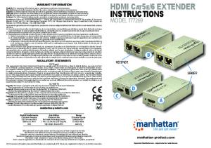 hdmi cat5e/6 extender instructions - Manhattan Products