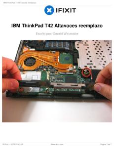 IBM ThinkPad T42 Altavoces reemplazo