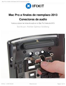 Mac Pro a finales de reemplazo 2013 Conectores de audio