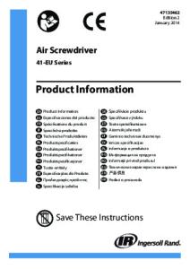 Product Information_Air Screwdriver - Ingersoll Rand