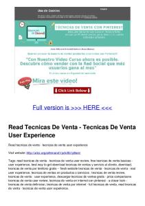 Read Tecnicas De Venta - Tecnicas De Venta User Experience